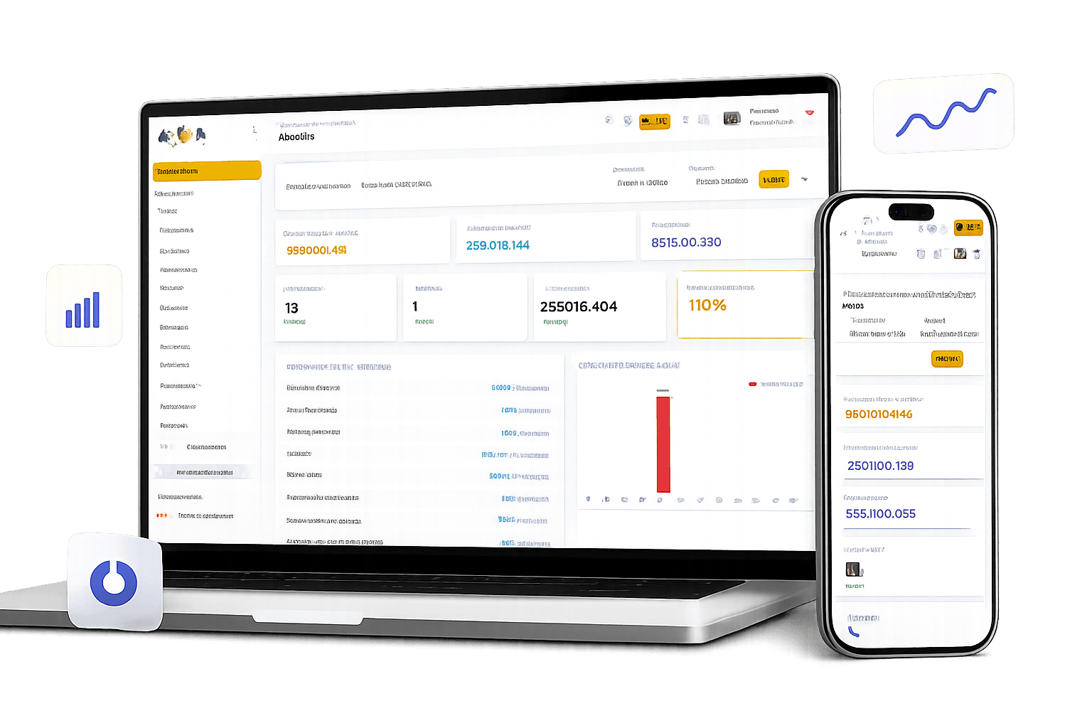 Interface ABA — gestão de operações, caixa e comissões